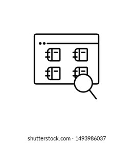 Book course lesson search icon. Element of distance education line icon