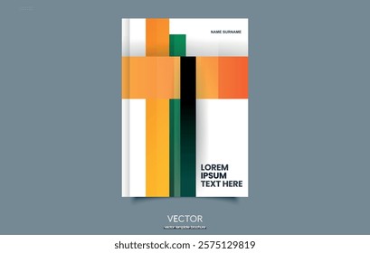 Book cover. Abstract colors stripes arrangement geometric minimalism poster pattern background. Vector