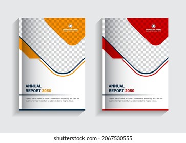 Book cover annual report 2050, business brochure design, flyer, brochure, banner, web media ads, social media banner, book cover eps template design, print ready file, 2 color template design.