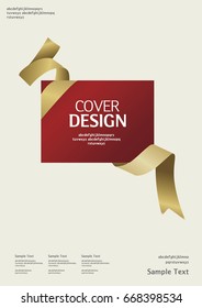 Book cover, Annual report design layout. Brochure, catalog. Business vector template. Simple pattern. Flyer promotion. magazine, Presentation cover. Abstract Vector illustration. ribbon decoration.