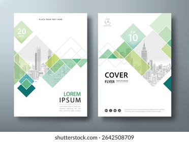 Book cover, annual reports, and flyer templates, with Minimalist and elegant city skyline line art. layout in A4 size.