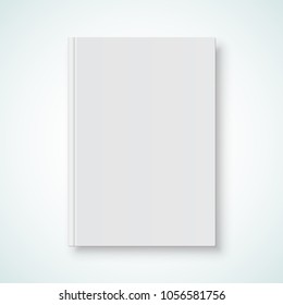 Book cover blank white mockup model. Vector vertical book cover with hardcover empty design template