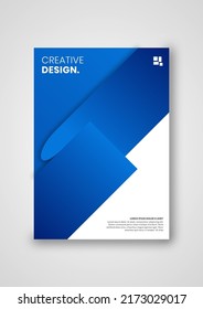 book cover with blue design, creative and simple concept