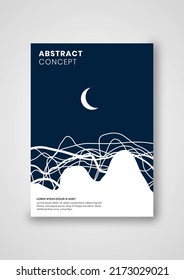 book cover with blue design, creative and simple concept