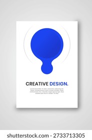 Cubierta de libro con diseño azul, concepto creativo y simple. cubierta de libro con forma redonda azul. fondo de Vertical para negocios