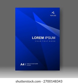 Cubierta del libro Diseño moderno abstracto de la forma azul. Informe anual. Plantilla de folletos, catálogo. Revista de promoción Simple Flyer. Ilustración vectorial