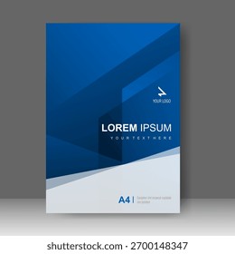 Cubierta del libro Diseño moderno abstracto de la forma azul. Informe anual. Plantilla de folletos, catálogo. Revista de promoción Simple Flyer. Ilustración vectorial