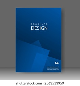 Book cover blue shape modern design. Annual report. Brochure template, catalog. Simple Flyer promotion. magazine. Vector illustration