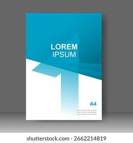Livro capa azul forma design moderno. Relatório anual. Modelo de folheto, catálogo. Promoção Simple Flyer. revista. Ilustração vetorial