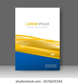Cubierta de libro azul y amarillo gradiente de diseño moderno para el informe anual. Folleto Plantilla, catálogo, Simple Flyer promoción, revista. Ilustración vectorial