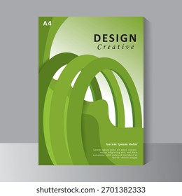 Book cover, brochure design template with green colour, A4 size template can use for Cover design, Annual report, company Profile Cover, Booklet and Catalog Cover. Vector eps 10