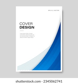 Book cover brochure template design with modern curves. Vector illustration