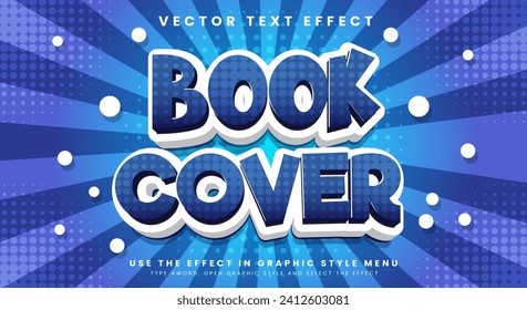 Book Cover cartoon editable vector text effect Template with Comic Style Background