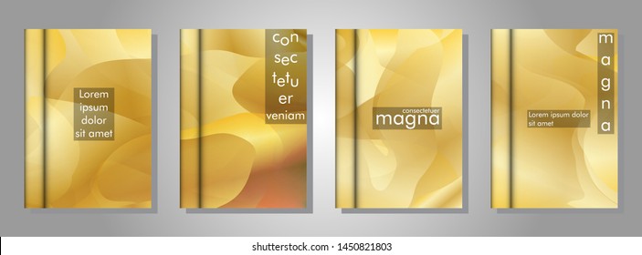 book cover collection with a wavy gold background. suitable for anything. vector illustration of eps 10