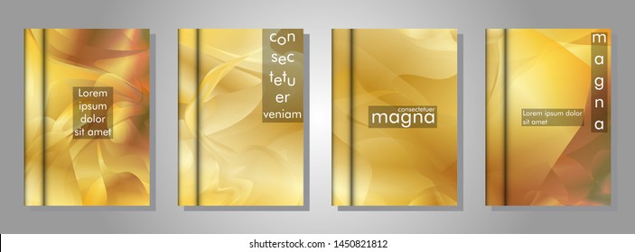 book cover collection with a wavy gold background. suitable for anything. vector illustration of eps 10