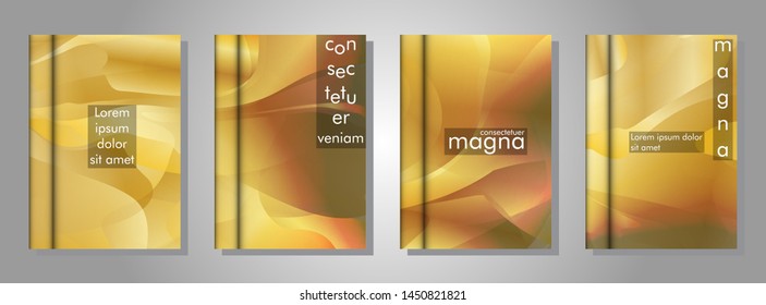 book cover collection with a wavy gold background. suitable for anything. vector illustration of eps 10
