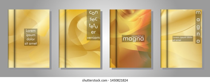 book cover collection with a wavy gold background. suitable for anything. vector illustration of eps 10