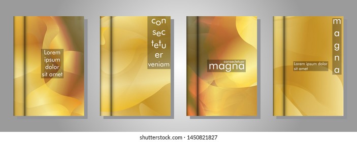 book cover collection with a wavy gold background. suitable for anything. vector illustration of eps 10