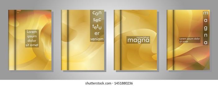 book cover collection with a wavy gold background. suitable for anything. vector illustration of eps 10