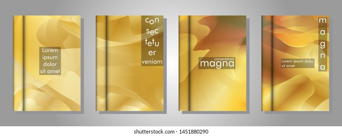 book cover collection with a wavy gold background. suitable for anything. vector illustration of eps 10