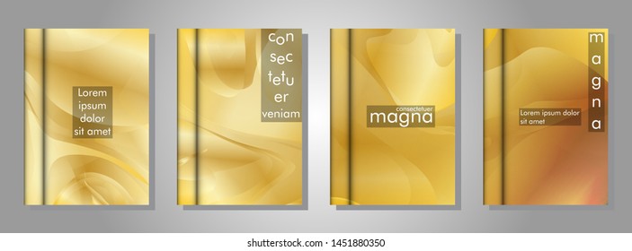 book cover collection with a wavy gold background. suitable for anything. vector illustration of eps 10