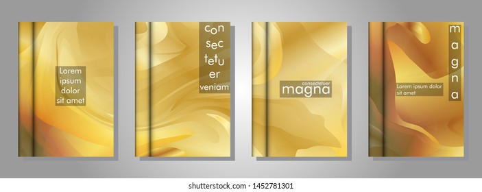 book cover collection with a wavy gold background. suitable for anything. vector illustration of eps 10