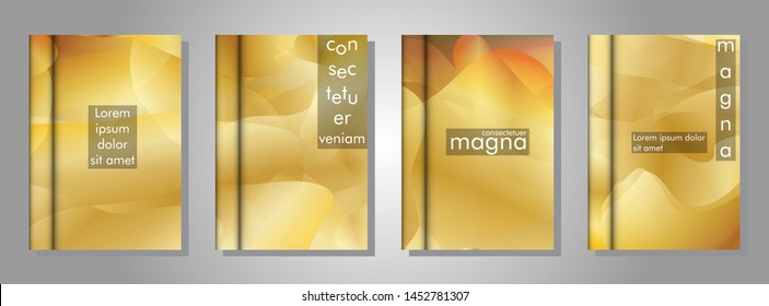 book cover collection with a wavy gold background. suitable for anything. vector illustration of eps 10