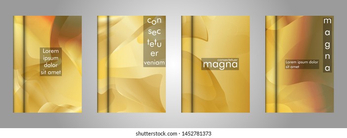 book cover collection with a wavy gold background. suitable for anything. vector illustration of eps 10