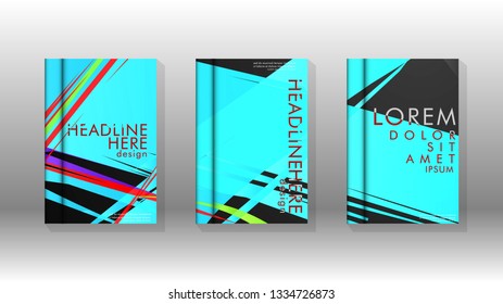 Book Cover colorful geometric backgrounds. Simple form composition. Eps10 vector spray template
