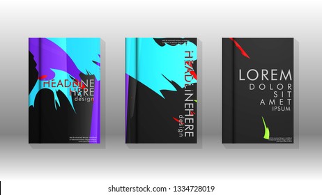 Book Cover colorful geometric backgrounds. Simple form composition. Eps10 vector spray template