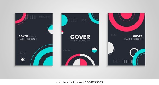 Book cover design with abstract circles, Colorful circles cover template