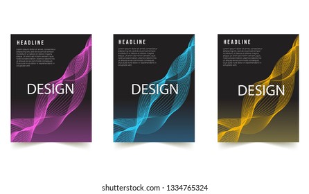 Book cover design and Abstract Wave background