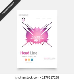 	
Book cover design annual report, magazine, flyer in A4. Business vector set. Brochure title sheet. Abstract composition with geometric shapes and image. Blue. Minimalistic style. Template layout.