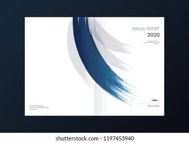 Book cover design. Annual report layout. Brochure, catalog. Business vector template. Simple Flyer promotion. magazine, Presentation cover. Abstract Vector illustration. brush strokes.