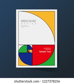 Book cover design. Annual report layout. Brochure, catalog. Business vector template. Simple Flyer promotion. magazine, Presentation. Abstract Vector illustration. Golden section, ratio, divine.
