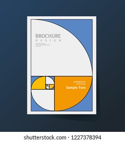 Book cover design. Annual report layout. Brochure, catalog. Business vector template. Simple Flyer promotion. magazine, Presentation. Abstract Vector illustration. Golden section, ratio, divine.