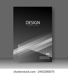 Book cover design with black color modern technology style. Annual report. Brochure template, catalog. Simple Flyer promotion. magazine. Vector illustration