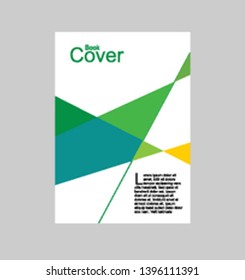 book cover design with colored triangles