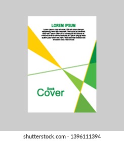book cover design with colored triangles