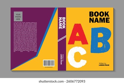 Book cover design, fully editable by illustrator and mockup