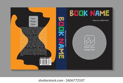 Book cover design, fully editable by illustrator and mockup