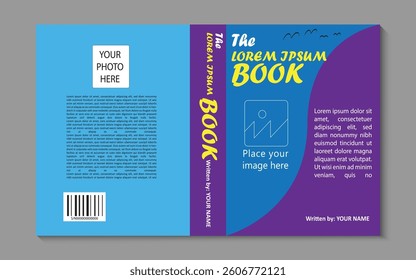 Book cover design, fully editable by illustrator and mockup