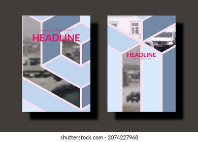 Book cover design Geometric composition with image Set for Template A4 brochure title sheet Can be adapt to Annual Report, Magazine, Poster, Corporate Presentation, Flyer, Website Vector illustration.