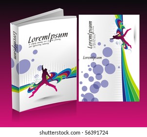 book cover design isolated over colorful background.