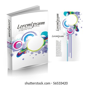 book cover design isolated over colorful background.