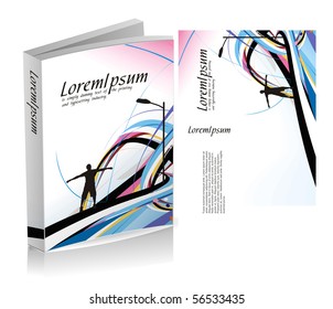 book cover design isolated over colorful background.