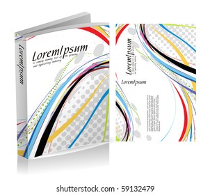 book cover design isolated over colorful background, vector illustration.