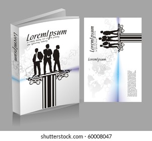 book cover design isolated over colorful background, vector illustration.