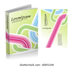 book cover design isolated over colorful background, vector illustration.