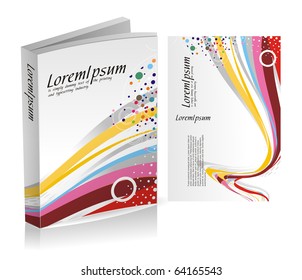 book cover design isolated over colorful background, vector illustration.